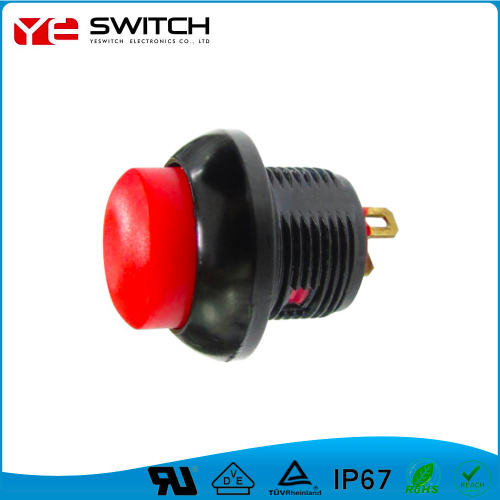 Drukknop switch ip67 met draad 12 mm
