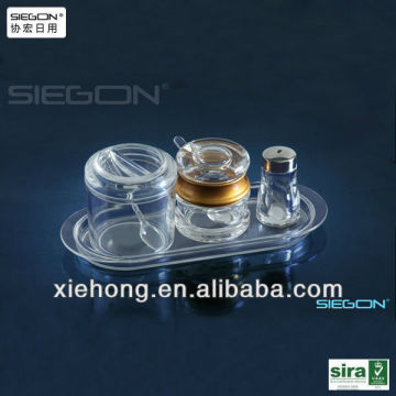 eco-friendly clear acrylic condiment container set