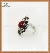 Vintage Round Red Bead Ladies Unique Friendship Ring