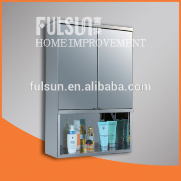 Stainless Steel Mirror Cabinet with Open shelf