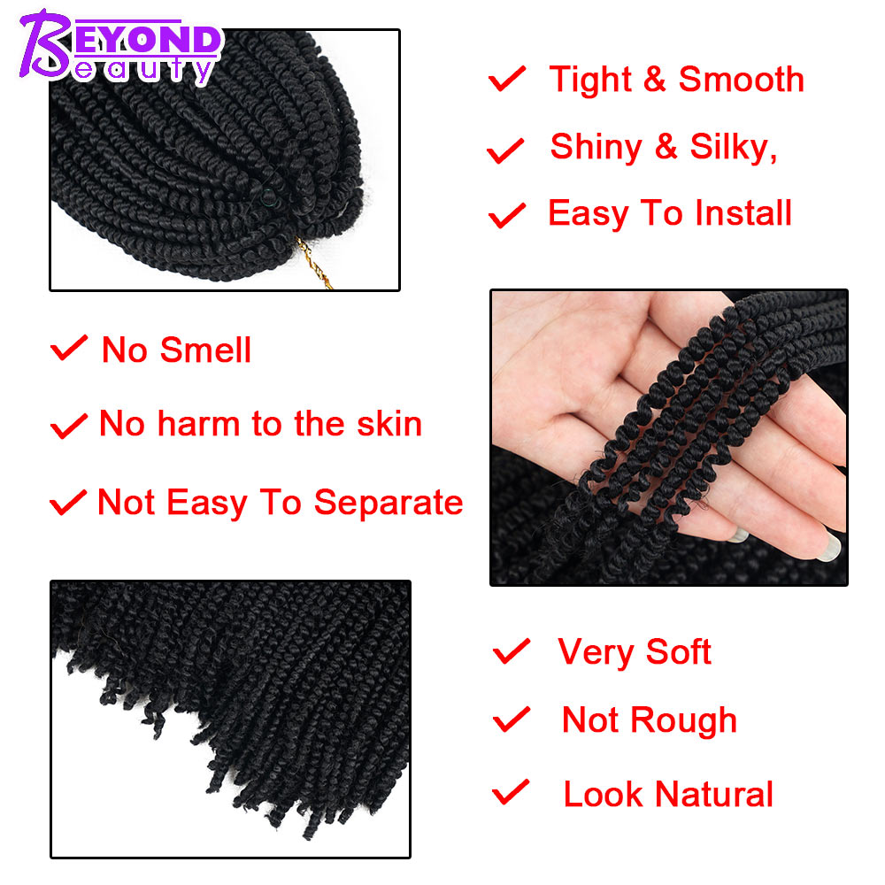 Ombre Nubian Spring Twist Hairstyles Crochet Braids Soft Synthetic Jamaican Bounce Twist Braiding Crochet Hair Extensions Bulk