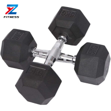 ZY Fitness Hot Sale: Durable Rubber Coated Cast Iron Hex Dumbbells for Gym