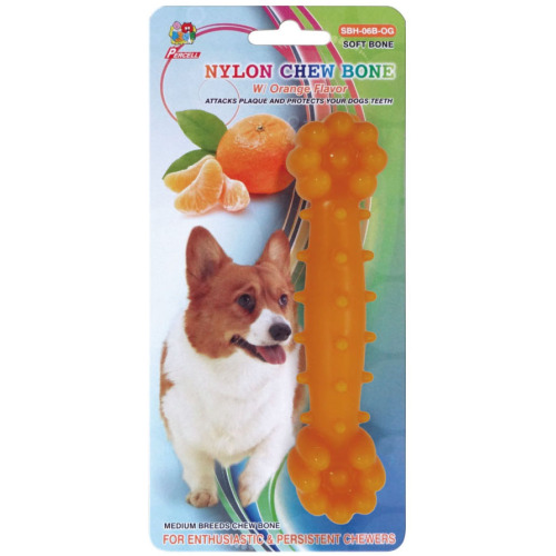 Percell 6" Nylon Dog Chew Bone Orange Scent