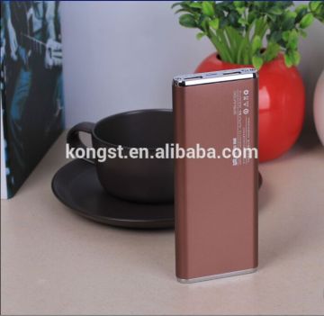 rectangle aluminum alloy slim power bank, Li-polymer battery mini power bank