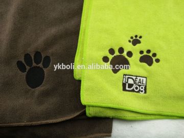 Soft Material Pet Microfiber Paw Embroidery Bath Towel