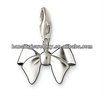 hot wholesale silver bowknot pendant