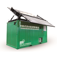 Central elétrica Mico com armazenamento de bateria de energia solar e geradores
