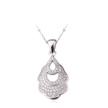 CZ diamond pendant necklace for women