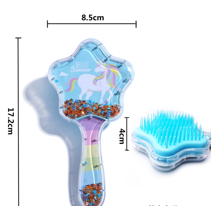 Star Shaped Unicorn Glitter Liquid Hair Brush 