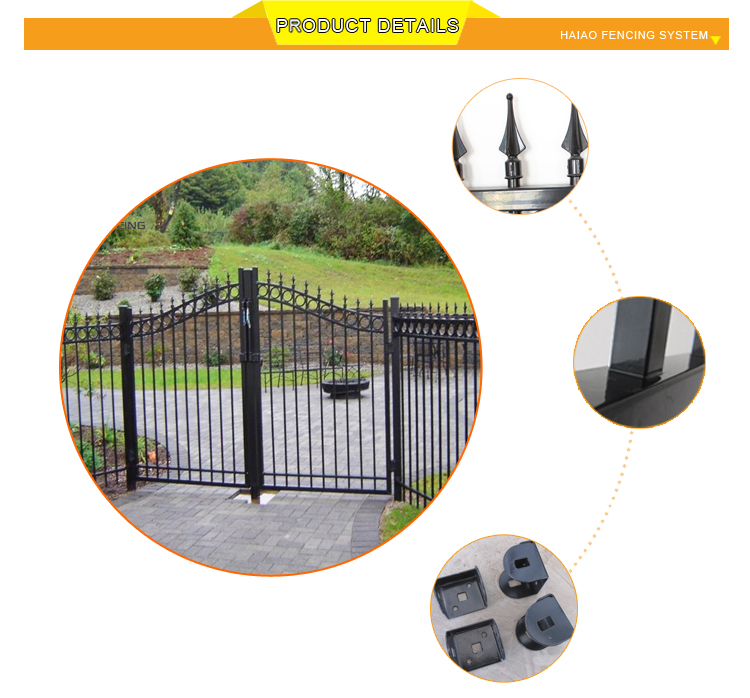 Direct factory custom cast iron home tubular arch gate design in india