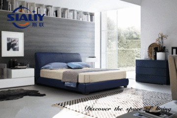 Blue Leather Luxury Bed