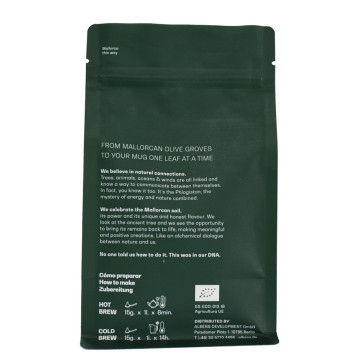 Impression du sac à café à glissière à fond plat personnalisé