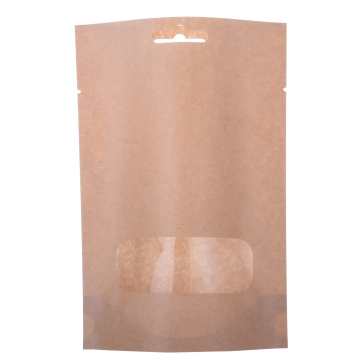 Kraft Paper Zipper Stand Up Touch с прозорец