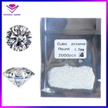 100% Heart Resistant AAAAA Quality European Machine Cut 1.0mm White Cubic Zirconia Stone CZ