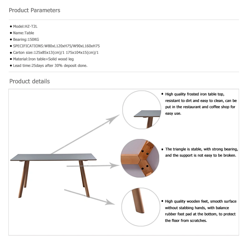 Modern Sample MDF Solid Wooden Eames Square Dining Table