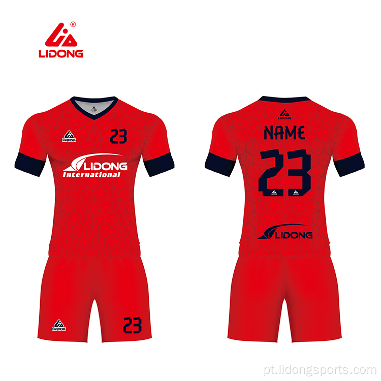 Conjunto de uniformes de futebol de sublimação de futebol personalizados por atacado