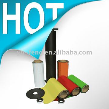 Flexible rubber magnet material roll