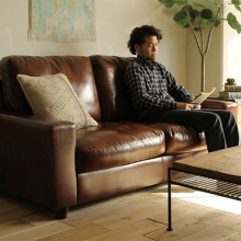 Comfortable Couch Living Brown Leather Sofas Set