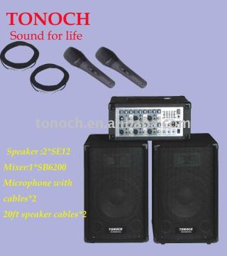 professional PA Speaker audio combo system,Combo PA system VE2062,6channel mixer