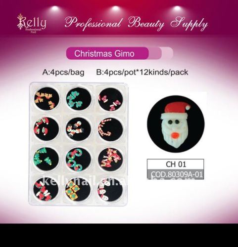 3D Christmas gift nail art decorations