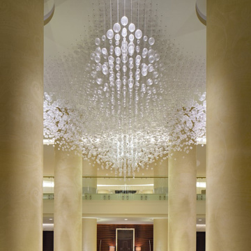 Lampe de lustre de boule de cristal de centre commercial personnalisable de conception d&#39;art