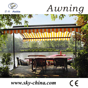 Retractable awning retractable folding arm awning