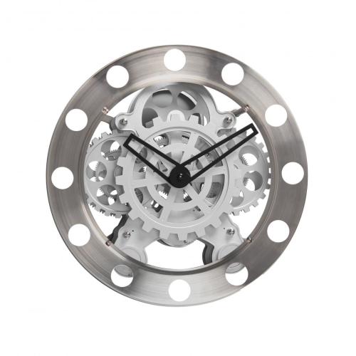 Round Stainless Steel Gear Wall Clock