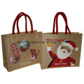 Мода пользовательских дизайн печатных Рождественский джут Покупки сумка