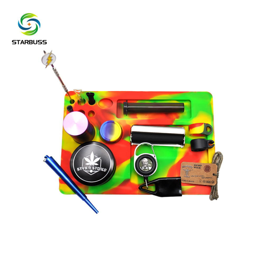 Wholesale 228 x 158 MM Multi Color Silicone Tobacco Rolling Tray