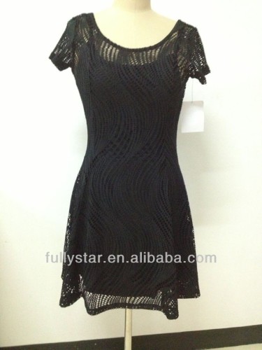 short sleeve long style sexy black summer dress