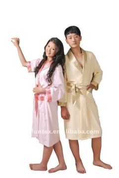 natural bamboo fiber bathrobe for lady