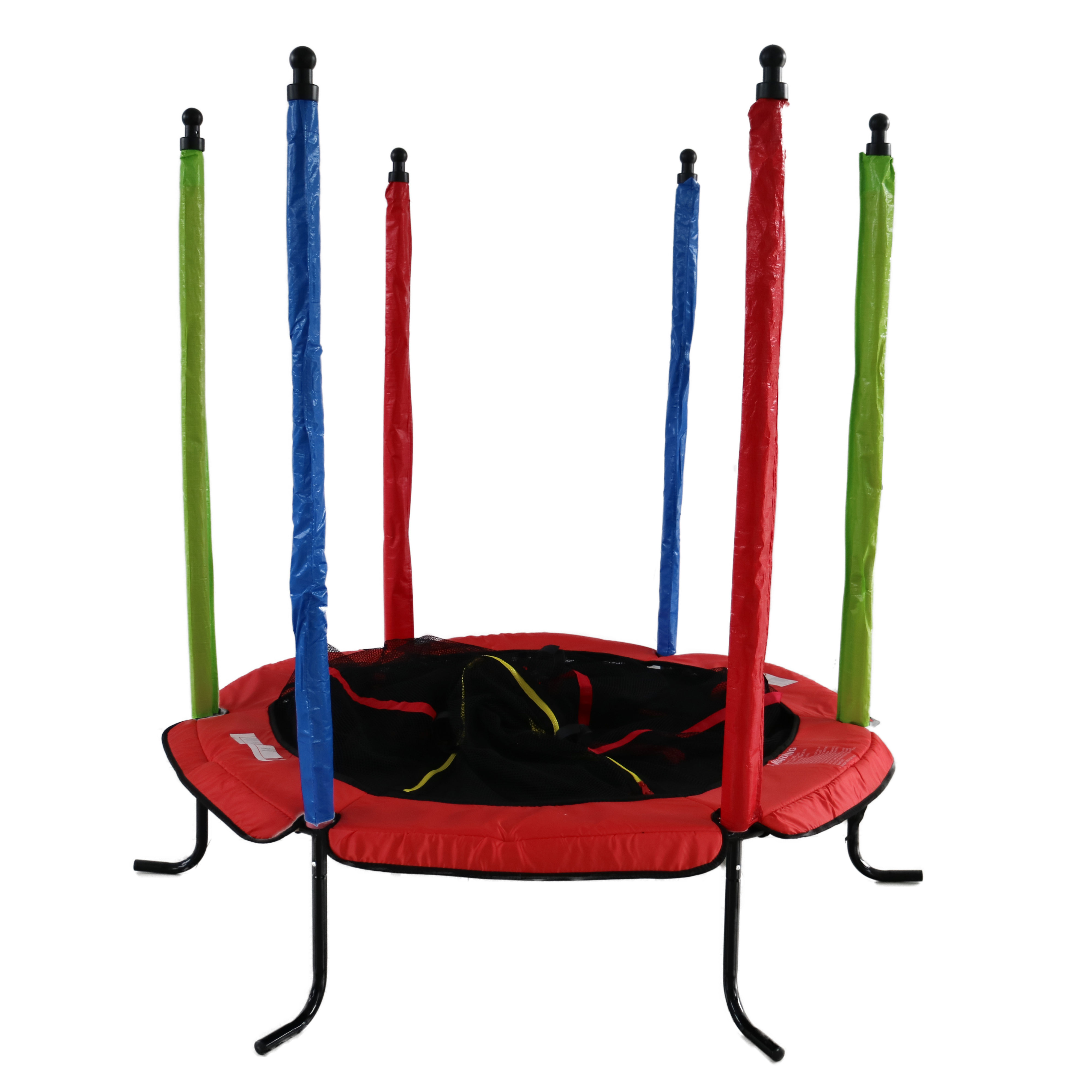 Children's Indoor Trampoline Jumper 140 cm Edge Cover Padded Poles, Rubber Rope Suspension Safety Net