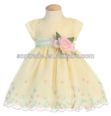 Latest party girl dress factory girls flower dress pattern children wear