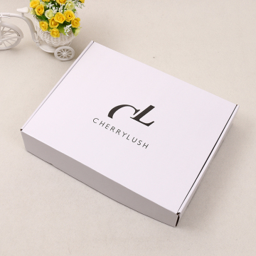 Custom logo white corrugated shipping box