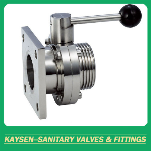 Sanitary butterfly valves thread and flange DIN