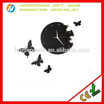 Fashion design wall clock acrylic diy butterfly wall clock