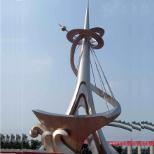 decorative polished abstract art sculpture outdoor huge size stainless steel sculpture