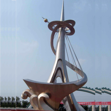decorative polished abstract art sculpture outdoor huge size stainless steel sculpture