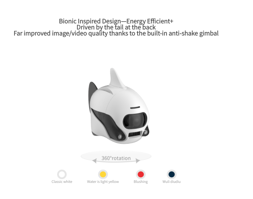ROBOSEA BIKI Submersible Wireless Remote Control Underwater Drone with 4K HD Camera WIFI Connection Bionic Design Fish Robot Pet