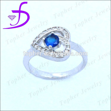 Blue zircon ring silver ring ,ring with blue zircon