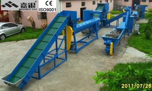 CE automatic used pet flakes bottle washing recycling line, pet bottle crushing washing drying recycling line