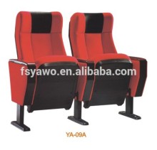 Plastic material theater auditorium fabric folded chair