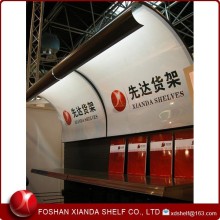 Arc Shape Advertising Display Rack With Lamp Box Header