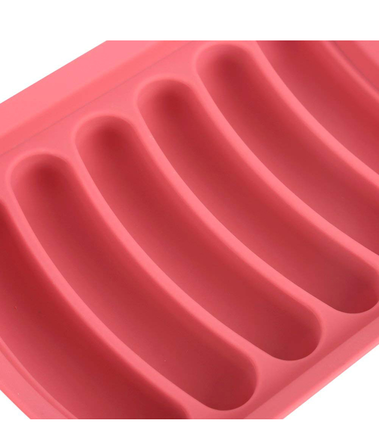 6 Cavities Silicone Sausage Mold Popsicle Mould Cake Baking DIY Handmade Ice Cube Tray Bread Candy Jelly Chocolate