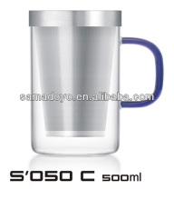 500ml Samadoyo glass tea cup with strianer inside