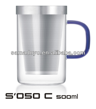 500ml Samadoyo glass tea cup with strianer inside