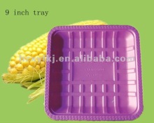 disposable biodegradable cornstarch plastic tray with color