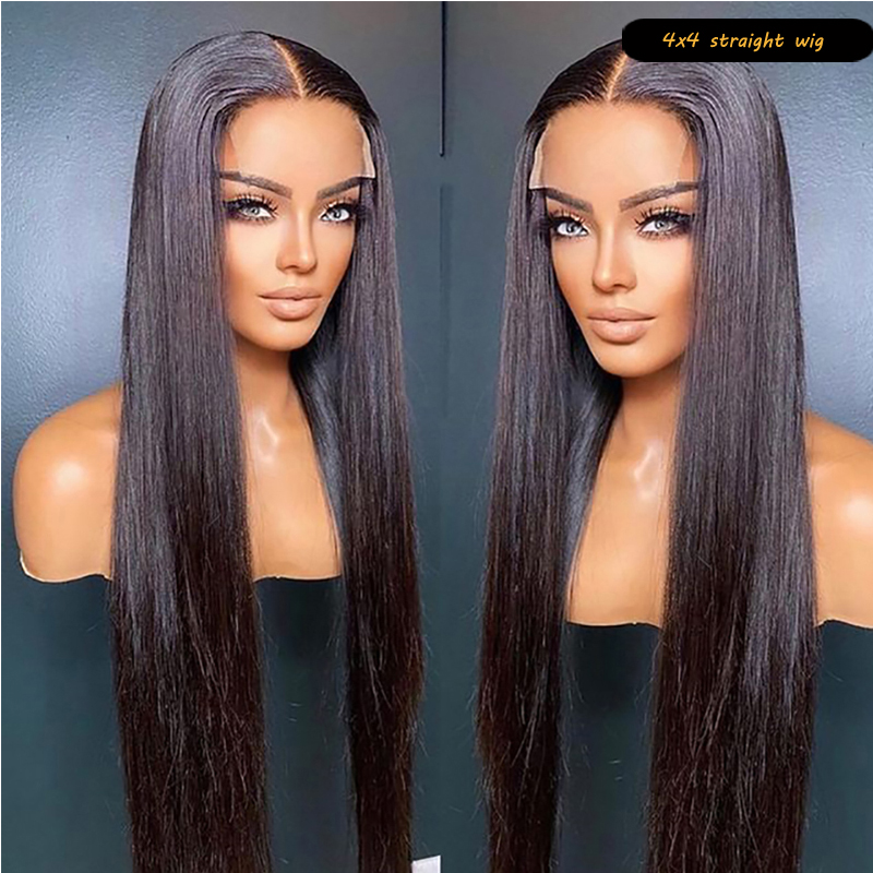 Wholesale Deep Wave 100% Brazilian Human Hair Lace Wig 4*4 Transparent Frontal Closure Lace Front Wig