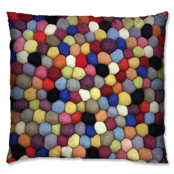 Colour mixture wool  coil style cushion