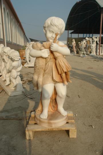 Western Life Size Colored Stone Children Statue